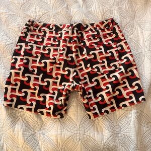 Stylish Black and Red Patterned Men's Shorts